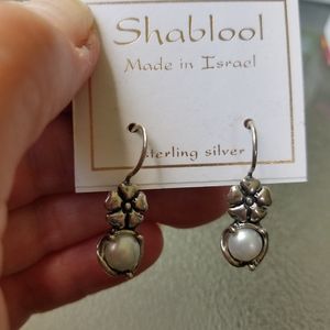 NWT Shablool Sterling Silver Pearl Earrings